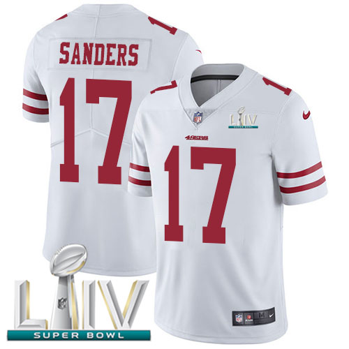 San Francisco 49ers Nike #17 Emmanuel Sanders White Super Bowl LIV 2020 Youth Stitched NFL Vapor Untouchable Limited Jersey->women nfl jersey->Women Jersey